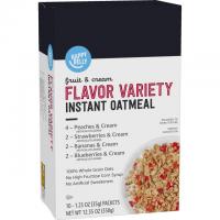 Happy Belly Instant Oatmeal Fruit and Cream Variety Packets 10 Pack