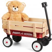 Radio Flyer My 1st Steel and Wood Toy Wagon with Teddy Bear