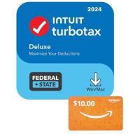 TurboTax Deluxe and State 2024 with Gift Card