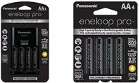 Panasonic eneloop pro Rechargeable Battery Charger Bundle with 4 AA
