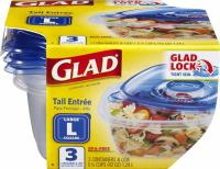 Glad GladWare Tall Entree Food Storage Containers 3 Pack