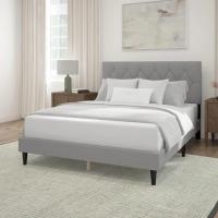 Mainstays Hillside Diamond Tufted Upholstered Queen Platform Bed