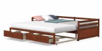 Costway Twin to King Daybed with 2 Drawers Wooden Sofa Bed