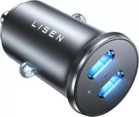 Lisen 90w 2-Port USB-C Car Charger Adapter