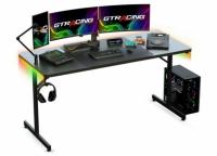 Gtracing 55in Large RGB Gaming Desk T-Shaped Office Desk Table
