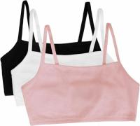 Fruit of The Loom Womens Spaghetti Strap Cotton Sports Bra 3 Pack