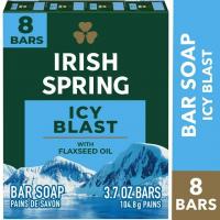 Irish Spring Icy Blast Deodorant Bar Soap 8 Pack