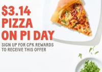 California Pizza Kitchen CPK Classic Pizzas for March 14th