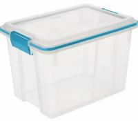 Sterilite 20 Quart Clear Gasket Box with Blue Latches