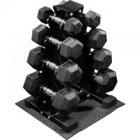 Signature Fitness 100-Lb Rubber Coated Hex Dumbbell Weight Set