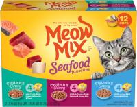 Meow Mix Seafood Favorites Chunks in Gravy Wet Cat Food 12 Pack