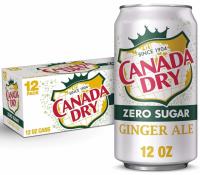 Canada Dry Zero Sugar Ginger Ale Soda 12 Pack