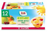 Dole Fruit Bowls Snacks Cherry Mixed Fruit 12 Pack
