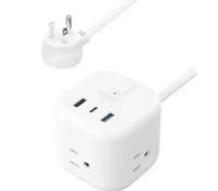 AmazonBasics Power Strip Cube 3 Outlet 3 USB Ports