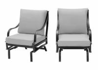 Hampton Bay Highland Point Black Pewter Patio Lounge Chair 2 Pack