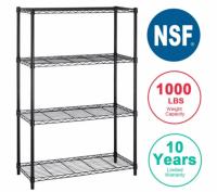 BestOffice 4 Shelf Wire Shelving Unit Storage