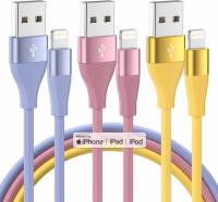 iPhone 10ft Apple MFi Certified Lightning Charging Cable 3 Pack