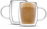 JoyJolt Double Wall Glass Coffee Mugs 2 Pack