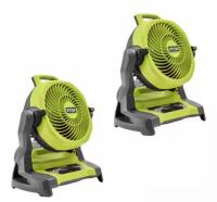 Ryobi ONE+ 18v Cordless 7.5in Bucket Top Misting Fan 2 Pack