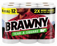Brawny Tear-A-Square Paper Towels 6 Rolls