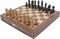 Hey Play Inlaid Walnut-Style Magnetized Wood Chess Set
