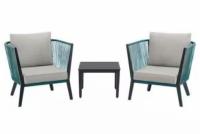 Hampton Bay Heather Glen 3-Piece Metal Patio Conversation Set