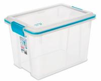 Sterilite Clear Gasket Box with Blue Latches and Gasket