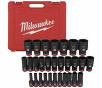 Milwaukee Shockwave 1/2in Drive Metric 6 Point Impact Socket Set