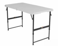 Lifetime 4ft One Hand Adjustable Height Fold-in-Half Resin Table