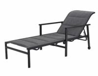 Hampton Bay High Garden Black Steel Padded Sling Patio Lounge Chair