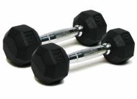 10lbs Well-Fit Rubber Hex Dumbbell Set 2 Pack