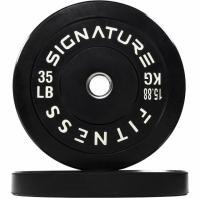 Signature Fitness 2in Olympic Bumper Plate Weight Plates 35lbs Pair