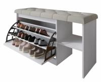 Out) Castle Place Upholstered 41x22 Bench with Shoe Storage