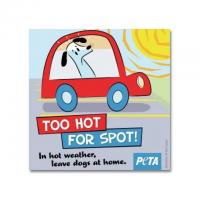 Too Hot for Spot Window Decal Peta