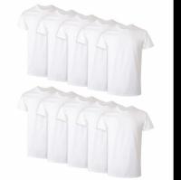 Hanes Mens Crew Neck or V-Neck Shirts 10 Pack