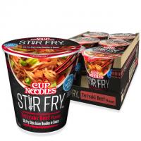 Nissin Cup Noodles Stir Fry Noodles in Teriyaki Beef Sauce 6 Pack