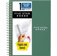Five Star Spiral College Ruled Notebook