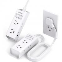 Addtam Ultra Flat Plug Power Strip 2 Pack