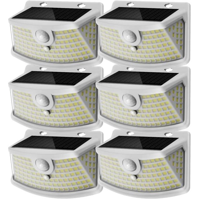 Aootek 120-LEDs Solar Motion Sensor IP65 Waterproof Lights 6 Pack