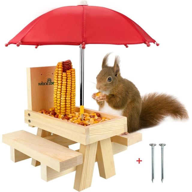 Squirrel Feeder Table with Umbrella