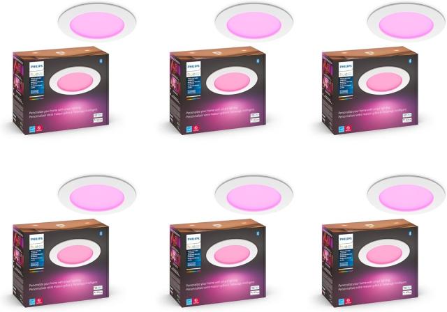 Philips Hue Smart Slim 6 Inch LED Downlight 6-Pack