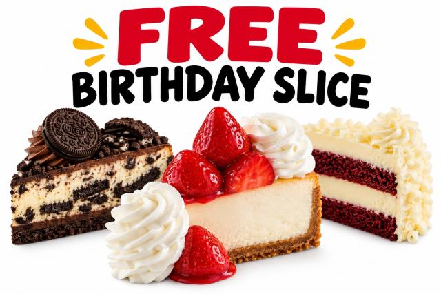 Cheesecake Factory Slice on Your Birthday