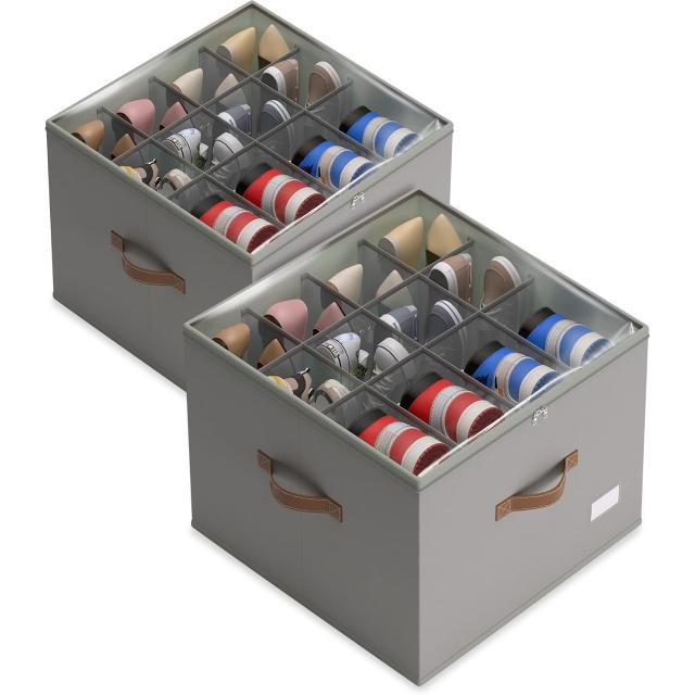 Vincona Shoe Organizer for Closet 2 Pack