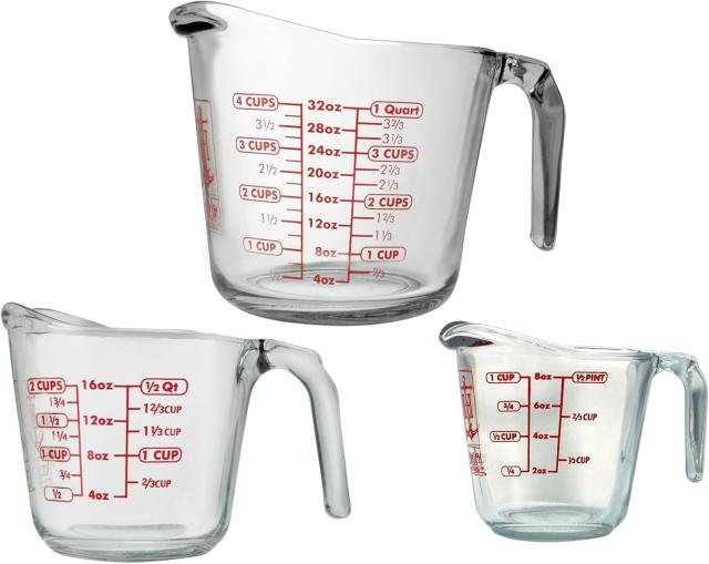 Anchor Hocking Glass Measuring Cups 3 Set