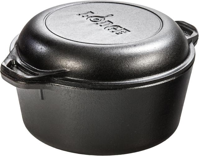Lodge Cast Iron Double Dutch Oven Used