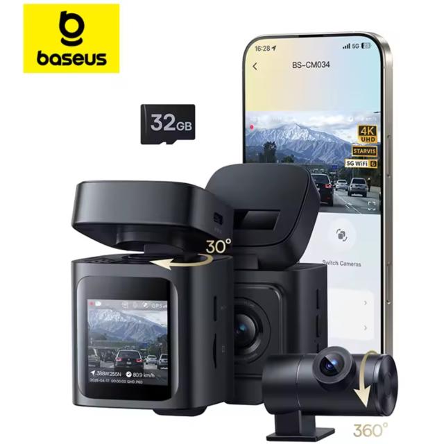 Baseus VD1 Pro Solar Dual Dash Cam with 32GB MicroSD Card