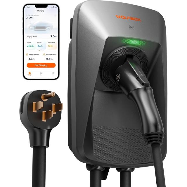 Wolfbox 40a Level 2 EV Charger with J1772 Connector