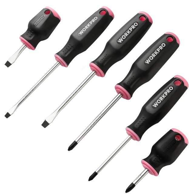 Workpro 6-Piece Pink Magnetic Screwdrivers Set