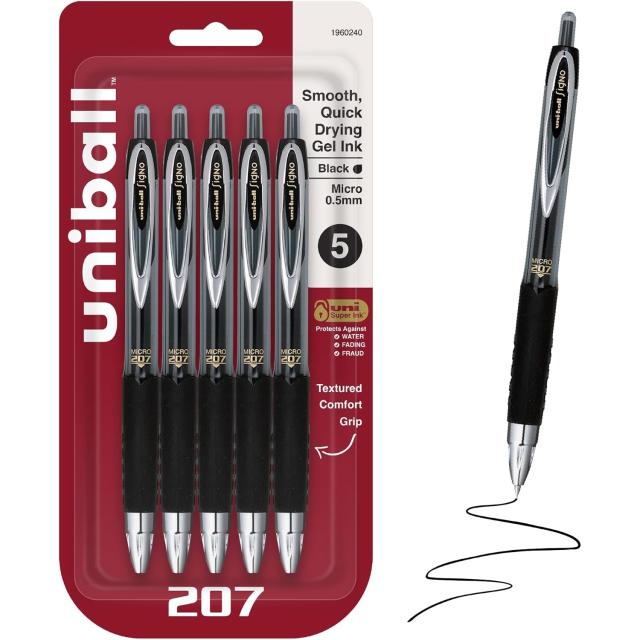 uniball 207 Gel Pens 5 Pack