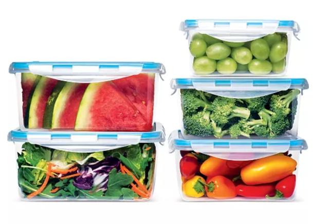 Art and Cook 10-Piece Plastic Food Storage Container Set
